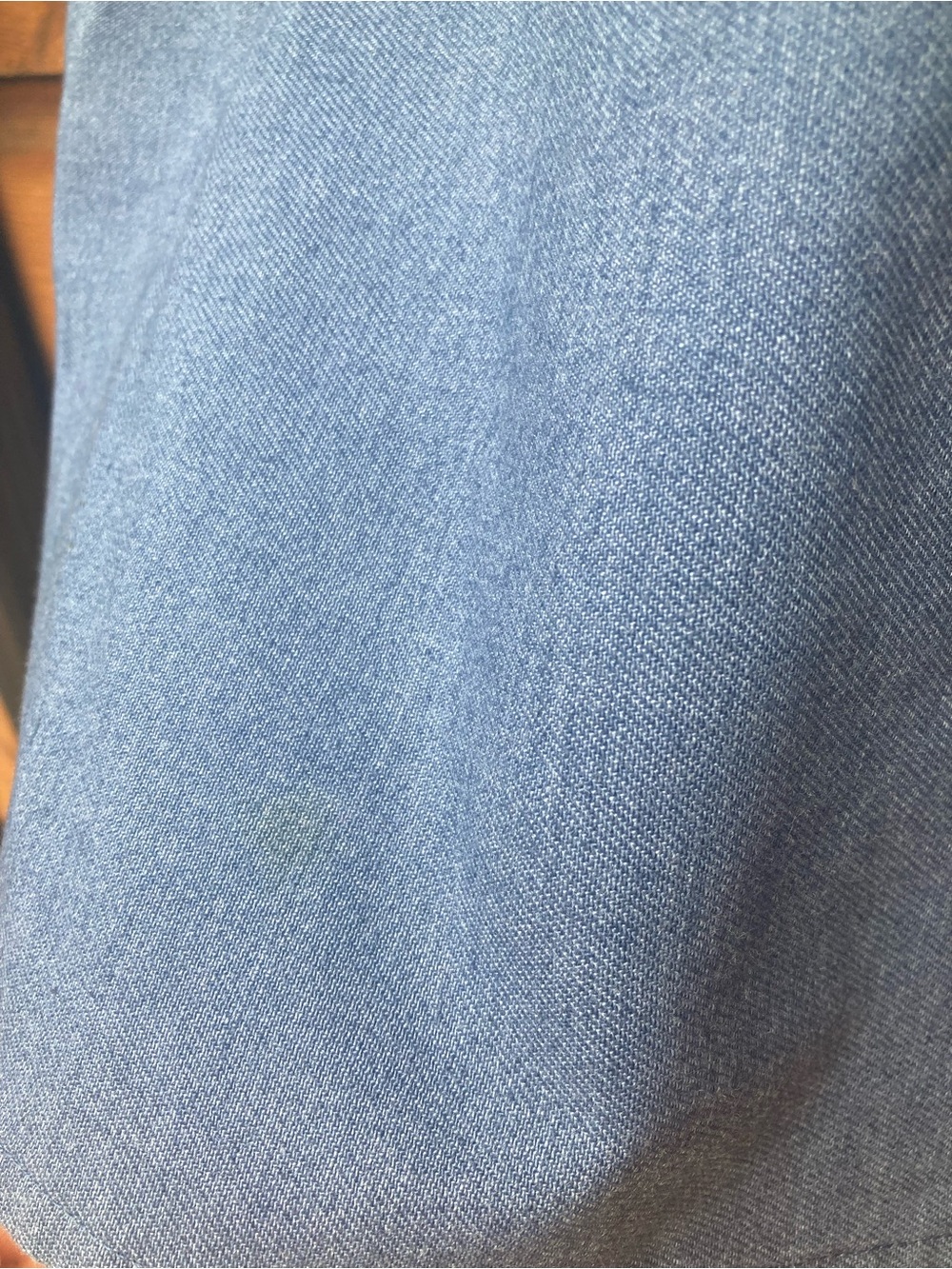 Denim A-Line Wrap Skirt with Pocket - Picture 11 of 12